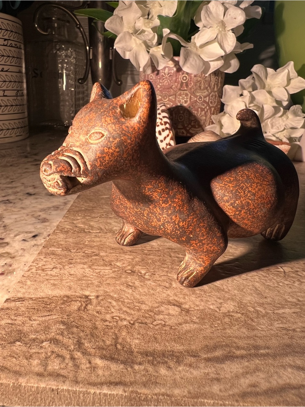 RARE Colima Dog Effigy Figurine read description in pics. Home Art